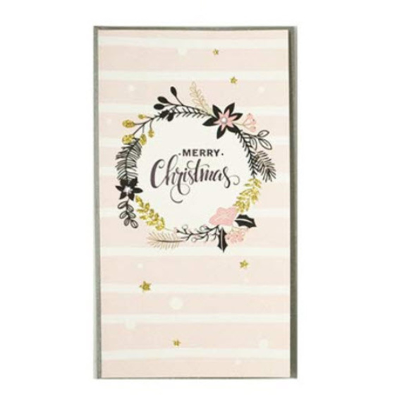 Merry Christmas floral wreath greeting cards - Picture 2 of 2